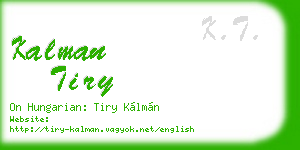 kalman tiry business card