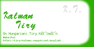 kalman tiry business card